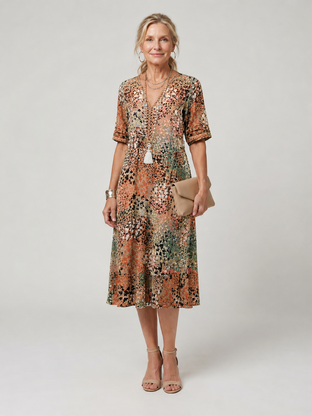 Moreau | Printed Midi Dress