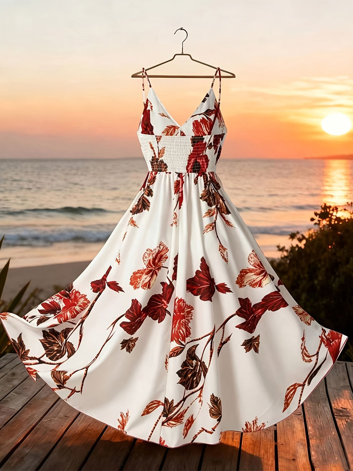 Tummy-Hiding Floral Dress
