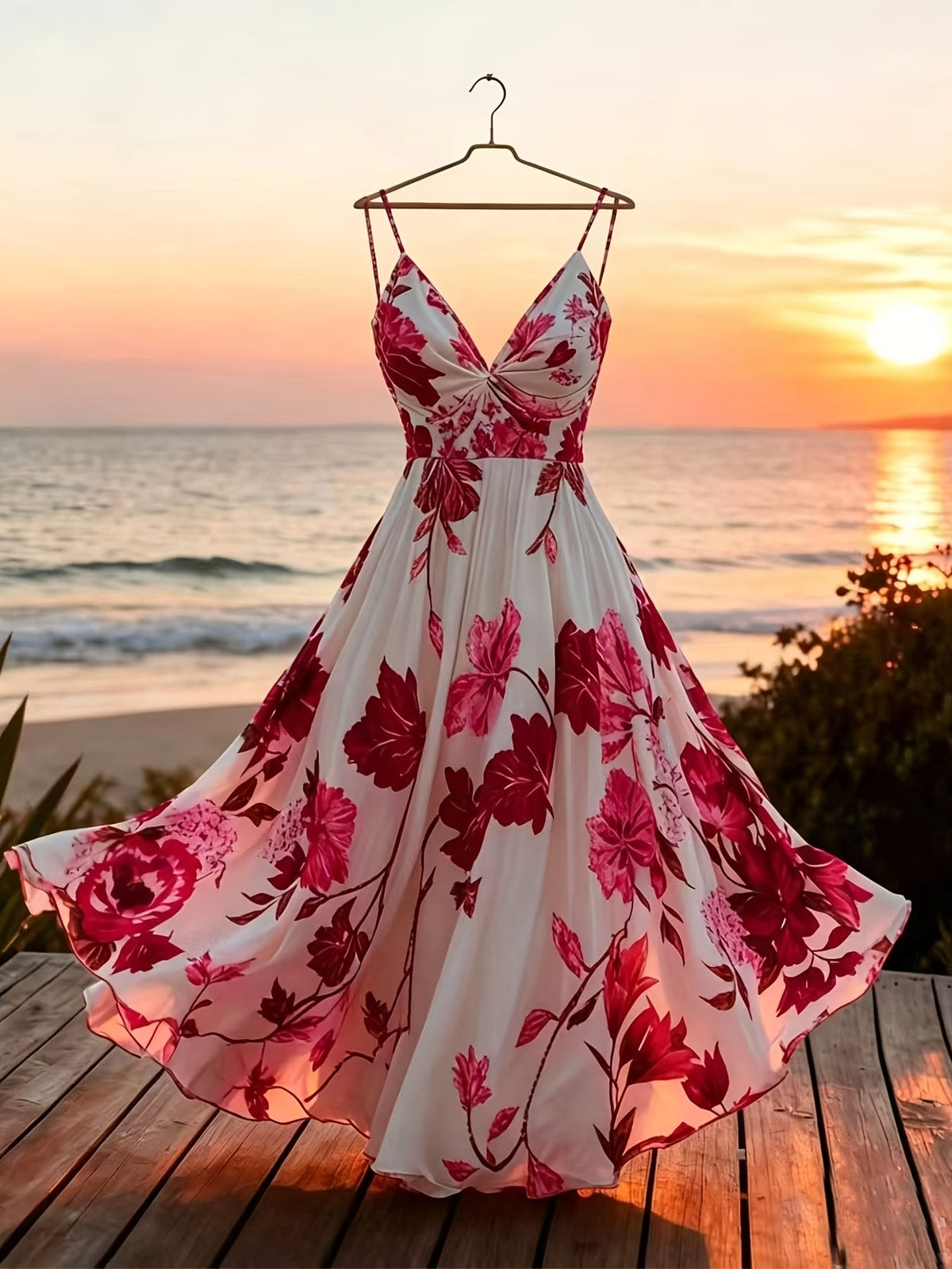 Tummy-Hiding Floral Dress