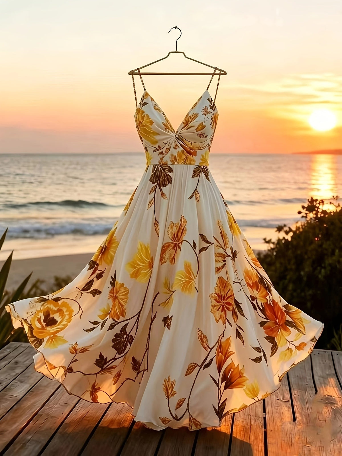 Tummy-Hiding Floral Dress