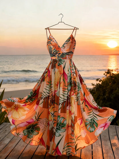 Tummy-Hiding Floral Dress