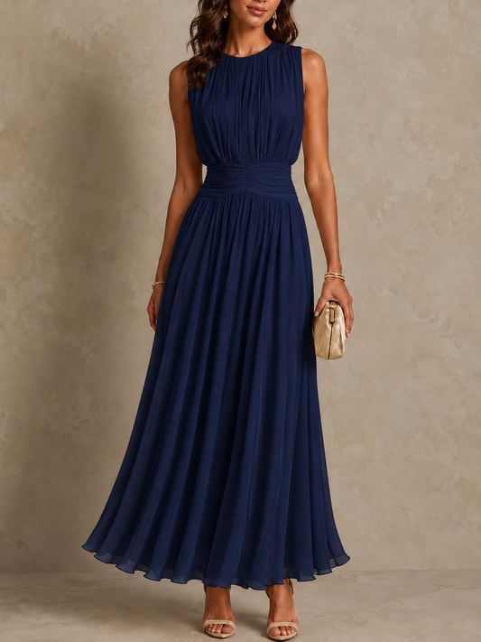 Iselle | Roxanne Ruched Waist Sleeveless Maxi Dress
