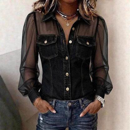 Élodie | Denim-Look Blouse