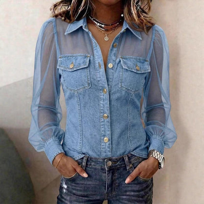 Élodie | Denim-Look Blouse