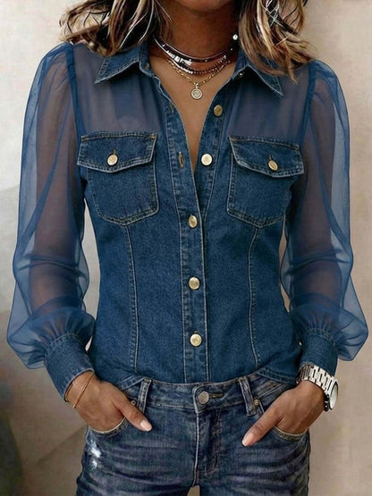 Élodie | Denim-Look Blouse