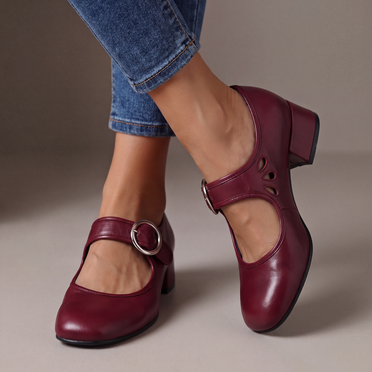 Yazmine | Leather Mary Janes