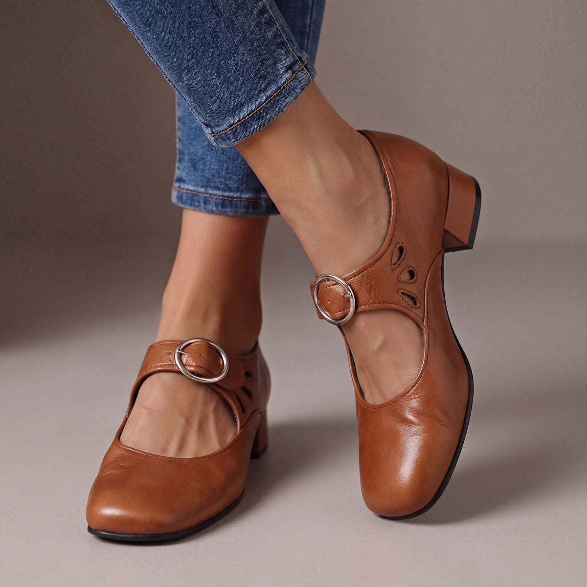 Yazmine | Leather Mary Janes